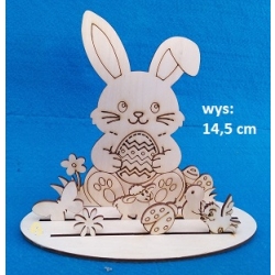 SKLEJKA #3mm Zajączek 14,5cm z pisanką  na podstawce / zestaw do kolorowania / 1750