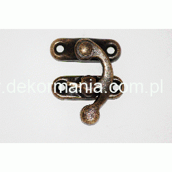 Zamknięcie  3,4x2,8cm   ozdobne, zatrzask 3,4x2,8cm    A032/CM / okucia metalowe  do pudełek