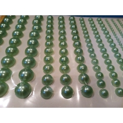 Dżety kryształki samoprzylepne perełki, rozm3,6,8,10mm / MIĘTOWE naklejki