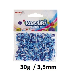 KORALIKI AKRYLOWE 3,5mm BIAŁO-NIEBIESKIE BREWIS / BRE KZ13