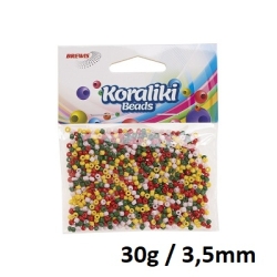 KORALIKI AKRYLOWE 3,5mm MIX KOLOR BREWIS / 30g / BRE KZ10 / KORALIK 3,5mm