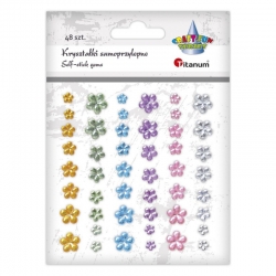 KRYSZTAŁKI SAMOPRZYLEPNE KWIATY MIX 6 KOL  / 506562