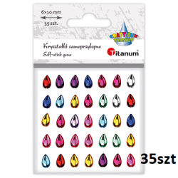 KRYSZTAŁKI SAMOPRZYLEPNE ŁEZKI 1cm  A"35szt  MIX TITANUM / TY 627668