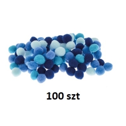 POMPONY NIEBIESKIE ODCIENIE10mm 100szt /12/ BREWIS BRE POM13