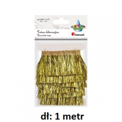 Frędzle taśma z flędzlami mieniąca taśma ZŁOTA szerokość 4cm / długość 1m / 3270