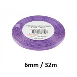 WSTĄŻKA SATYNOWA 6MM/32M KOLOR JASNY FIOLET- LAWENDA /2/BREWIS BRE WS6-187