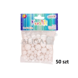 Koraliki plastikowe perłowe, mix 50szt,  PJ-0613, Aliga