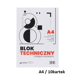 BLOK TECHNICZNY A4/10 BIAŁY 140g. / WEKTOR  354047