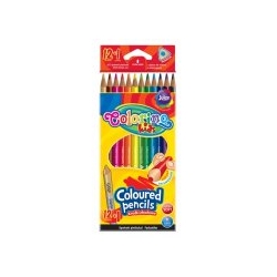 COLORINO - Kredki ołówkowe trójkątne 12 kolorów + TEMPERÓWKA