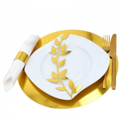 Podkładka pod talerz 6szt 28cm Złoto / tektura powlekana , podkładki metaliczne Złote/ koło 28cm