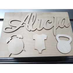Metryczka zestaw 3 elementów 7x6,5cm DZIEWCZYNKA