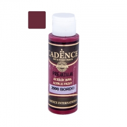 CADENCE Premium 2000 Farba akrylowa półmatowa  70ml BORDOWA