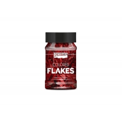 PENTART FOLIA PŁATKI 100ml    CZERWONE   , listki folii , COLORED FLAKES