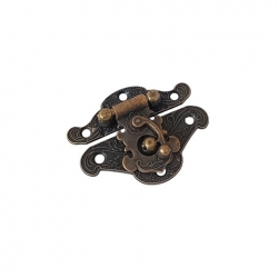 Zamknięcie 5x3,9cm ozdobne metalowe ,zatrzask   5x3,9cm   ( A085 ciemny mosiądz) / okucia metalowe  do pudełek