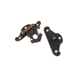 Zamknięcie 5x3,9cm ozdobne metalowe ,zatrzask   5x3,9cm   ( A085 ciemny mosiądz) / okucia metalowe  do pudełek