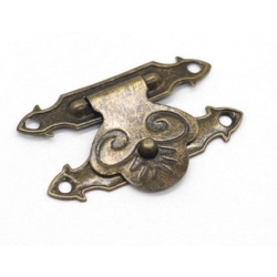 Zatrzask 3,7x2,4cm   ,  zamknięcie 3,7x2,4cm M066  ciemny mosiądz / okucia metalowe  do pudełek