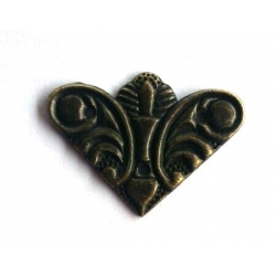 Narożnik 3x2,8cm metalowy  3х2,8cm /   M1345 ciemny mosiądz / okucia metalowe  do pudełek / album