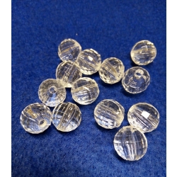 Koraliki  plastikowe, dekoracyjne, rozm.12mm /  op.25szt. , przeźroczyste, PJ-0637