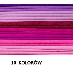 BIBUŁA MARSZCZONA 25x200cm A"10szt MIX RÓŻOWY /10szt / HAPPY COLOR / HA 3640 2521-MIX23