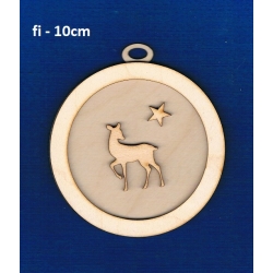 SKLEJKA #3mm Bombka 10cm z obręczą + sarenka + gwiazdka 3D