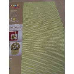 Papier dekoracyjny seledynowo-zielony w kropki- 12 szt aruszy A4