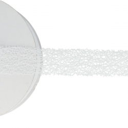 1 mb / Wstążka siatkowa florystyczna 38mm BIAŁA / cena za 1 metr, siatka