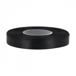 1mb / Wstążka satynowa 12mm CZARNA