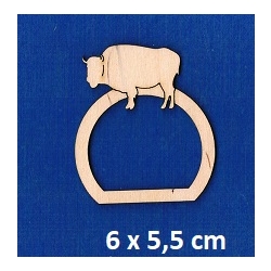 SKLEJKA #3mm Serwetnik 6x5,5cm uchwyt na serwetkę, uchwyt na gałązkę, dekoracja stołu / ŻUBR / 1414 / obręcz na serwetkę