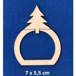 SKLEJKA #3mm Serwetnik 7x5,5cm uchwyt na serwetkę, uchwyt na gałązkę, dekoracja stołu / CHOINKA / 1355 / obręcz na serwetkę