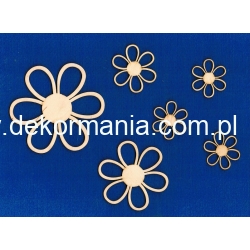 Kwiaty, kwiatuszki ( 6szt)  komplet od 4-10cm