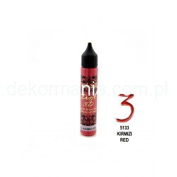 Konturówka metaliczna Dora 3D 25ml KD5133  czerwona , czerwień
