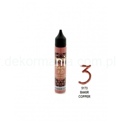 Konturówka metaliczna Dora 3D 25ml KD5173  miedź, copper