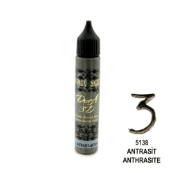 Konturówka metaliczna Dora 3D 25ml, antracyt / 5138