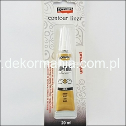 PENTART KONTURÓWKA 20 ml metaliczna ZŁOTA , relief