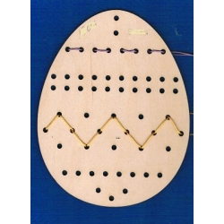 Jajko 15x11,5cm z otworami na sznurek włóczkę , szlaczki, zawieszka / SKLEJKA #3mm