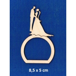 SKLEJKA #3mm Serwetnik 8,5x5cm uchwyt na serwetkę, uchwyt na gałązkę, dekoracja stołu / ŚLUB Para Młoda / 1655 / obręcz na serwetkę