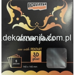 PENTART FOLIA 3D  HOLOGRAFICZNA  14x14cm/ 5 ARKUSZY FOLII, srebro
