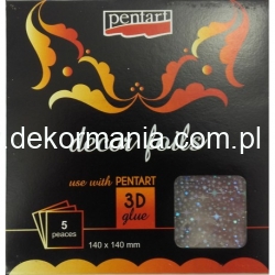 PENTART FOLIA 3D HOLOGRAFICZNA GALAXY 14x14cm/5 ARKUSZY FOLII, gwiazdki