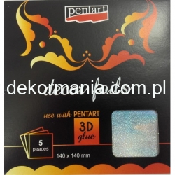 PENTART FOLIA 3D HOLOGRAFICZNA KROPKI  KOLOR 14x14cm/ 5 ARKUSZY FOLII