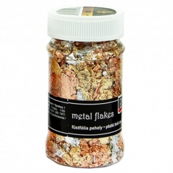 PENTART FOLIA PŁATKI  100ml   ZŁOTO/SREBRO/MIEDŹ M3 folia w płatkach do złoceń , szlagmetal, ikona , rama, CIENKIE LISTKI FOLII
