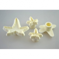 FOREMKA PLASTIKOWA KSZTAŁT LIŚĆ BLUSZCZU 4szt / od 2-4 cm / 7823