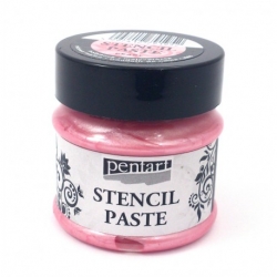 PENTART PASTA DO SZABLONÓW 50ml  PERŁOWA RÓŻOWA MALWA