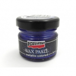 PENTART PASTA WOSKOWA NIEBIESKA METALICZNA 20ml  , wosk niebieski
