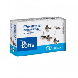 TETIS    Pinezki  SREBRNE  50 szt / dł; 1cm