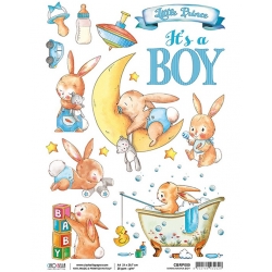 Papier ryżowy  A4   Ciao Bella seria Piuma CBRP050  It's a BOY