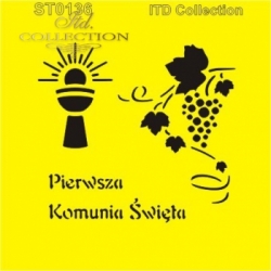 Szablon ST0136A - Pierwsza Komunia Święta 16x16cm