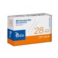 Spinacz biurowy  28mm  SREBRNY   /  100szt