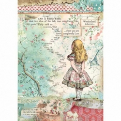 STAMPERIA PAPIER RYŻOWY A4 ALICE / DFSA4349 / Alicja w krainie czarów
