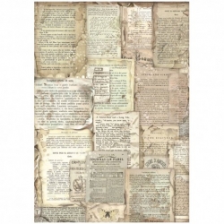 STAMPERIA PAPIER RYŻOWY A4,  VINTAGE LIBRARY KARTKI Z KSIĄG / DFSA4758 /