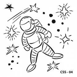 CADENCE Szablon 15x15cm Kosmos ASTRONAUTA  / 8367